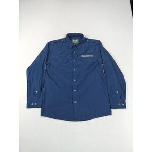 Under Armour Shirt Mens Medium Blue Epaulettes‎ Military Law Enforcement Stretch